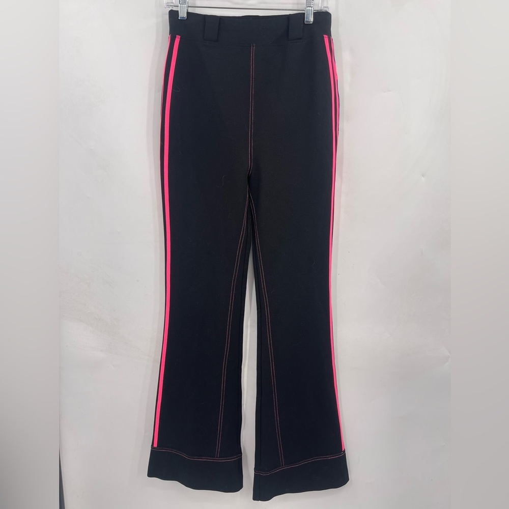 I.AM.GIA Astrid Pants High Waisted Flare Pants Black & Pink Size Large Like New - Picture 6 of 10